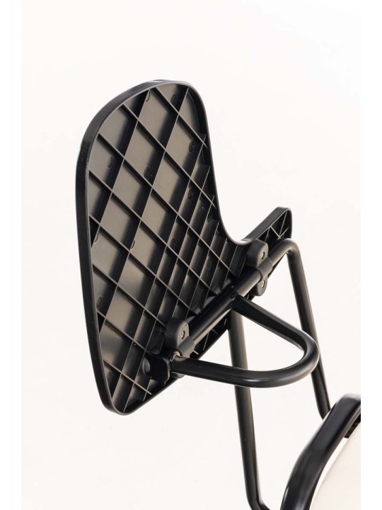 Ken stoel met klaptafel kunstleer, crème