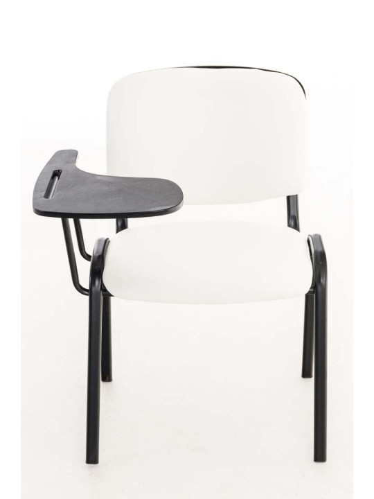 Ken stoel met klaptafel kunstleer, wit