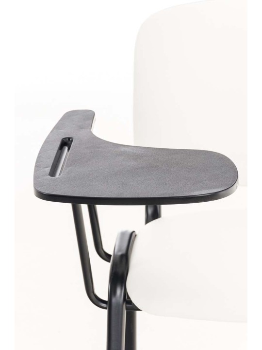 Ken stoel met klaptafel kunstleer, wit