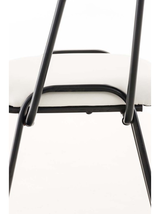 Ken stoel met klaptafel kunstleer, wit