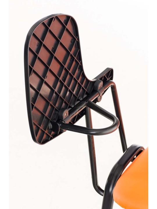 Ken stoel met klaptafel kunstleer, oranje