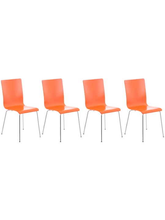 Set van 4 Pepe bezoekersstoelen, oranje Set van 4 Pepe bezoekersstoelen, oranje