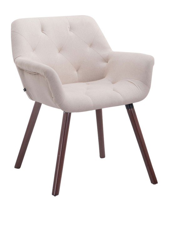 Bezoekersstoel Cassidy stof walnoot, beige