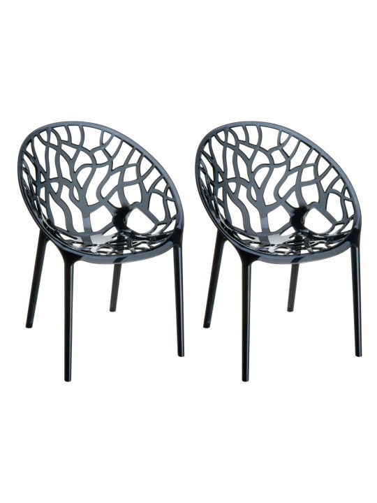 SET van 2 stapelstoelen CRYSTAL, zwart SET van 2 stapelstoelen CRYSTAL, zwart