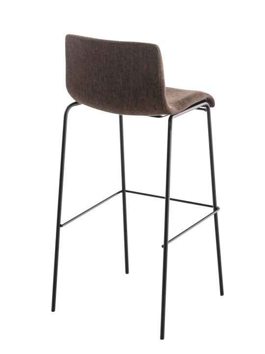 Set van 2 barkrukken Hoover stof 4-poots frame, bruin