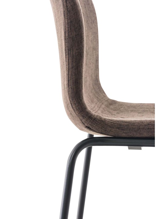 Set van 2 barkrukken Hoover stof 4-poots frame, bruin