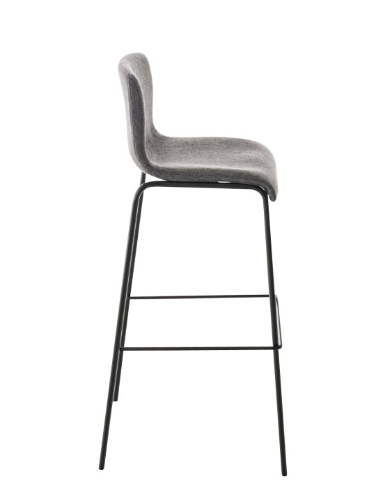 Set van 2 barkrukken Hoover stof 4-poots frame, lichtgrijs