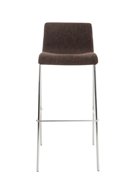 Set van 2 barkrukken Hoover stof 4-poots frame chroom, bruin