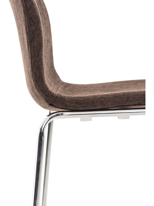 Set van 2 barkrukken Hoover stof 4-poots frame chroom, bruin