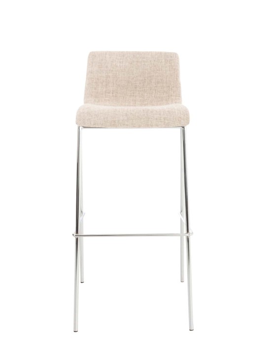 Set van 2 barkrukken Hoover stof 4-poots frame chroom, crème