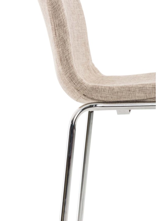 Set van 2 barkrukken Hoover stof 4-poots frame chroom, crème