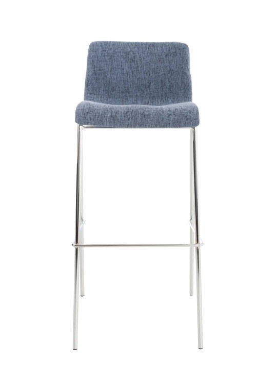 Set van 2 barkrukken Hoover stof 4-poots frame chroom, blauw