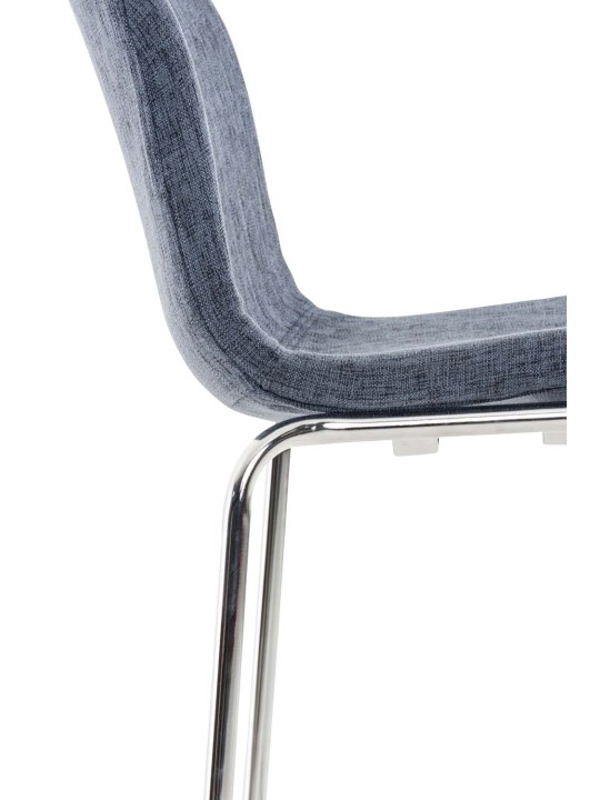 Set van 2 barkrukken Hoover stof 4-poots frame chroom, blauw