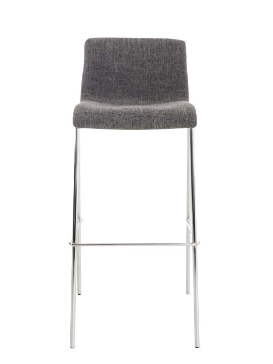 Set van 2 barkrukken Hoover stof 4-poots frame chroom, lichtgrijs