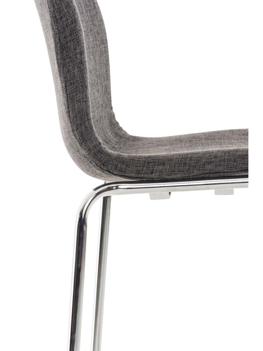 Set van 2 barkrukken Hoover stof 4-poots frame chroom, lichtgrijs