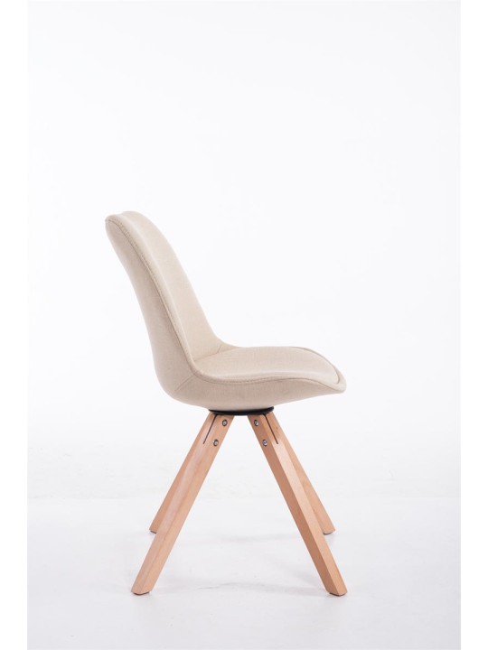 Bezoekersstoel Toulouse stof Natura Square, crème