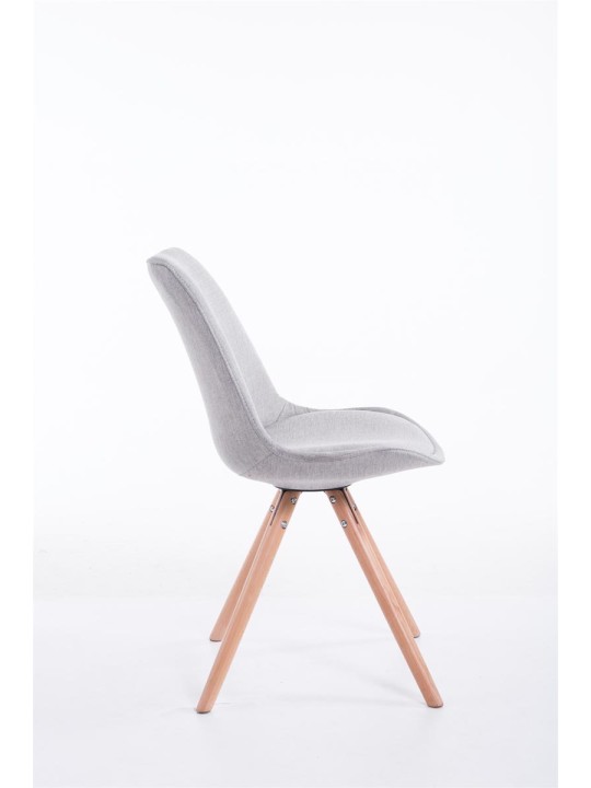 Bezoekersstoel Toulouse stof Natura rond, grijs