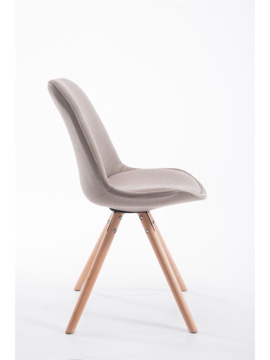 Bezoekersstoel Toulouse stof Natura rond, taupe