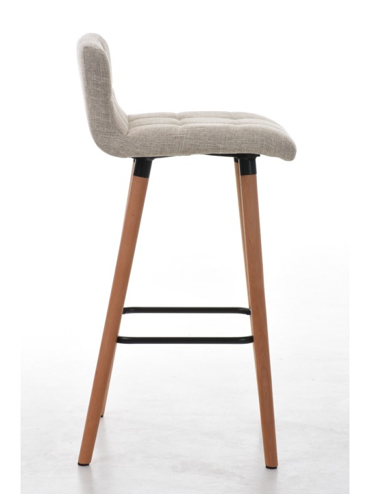 Set van 2 barkrukken Lincoln stof naturel, crème