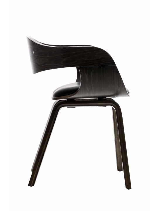 Bezoekersstoel Kingston kunstleer, zwart/grijs