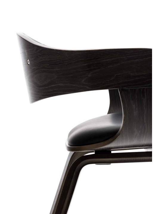 Bezoekersstoel Kingston kunstleer, zwart/grijs