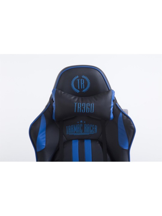 Racing bureaustoel Limit V2 kunstleer met voetsteun, zwart/blauw