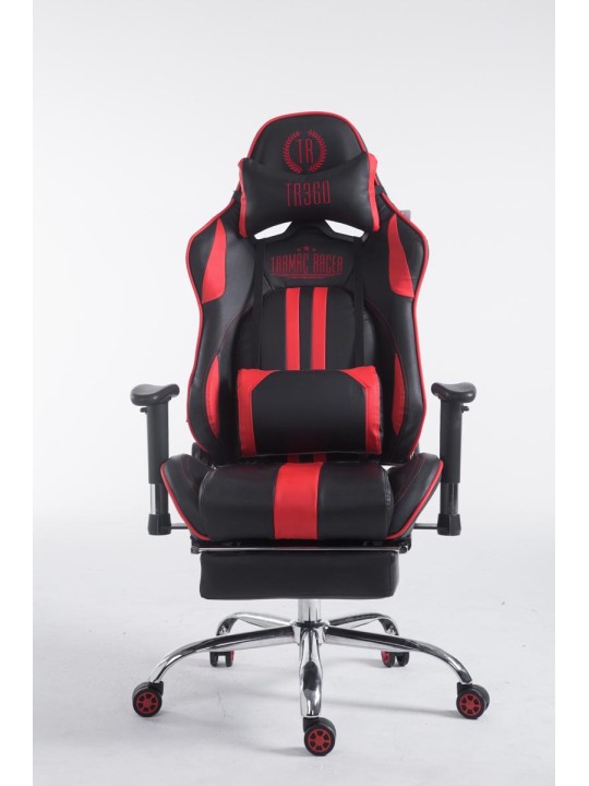 Racing bureaustoel Limit V2 kunstleer met voetsteun, zwart/rood