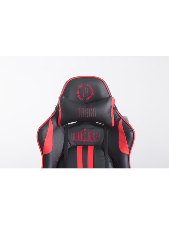 Racing bureaustoel Limit V2 kunstleer met voetsteun, zwart/rood