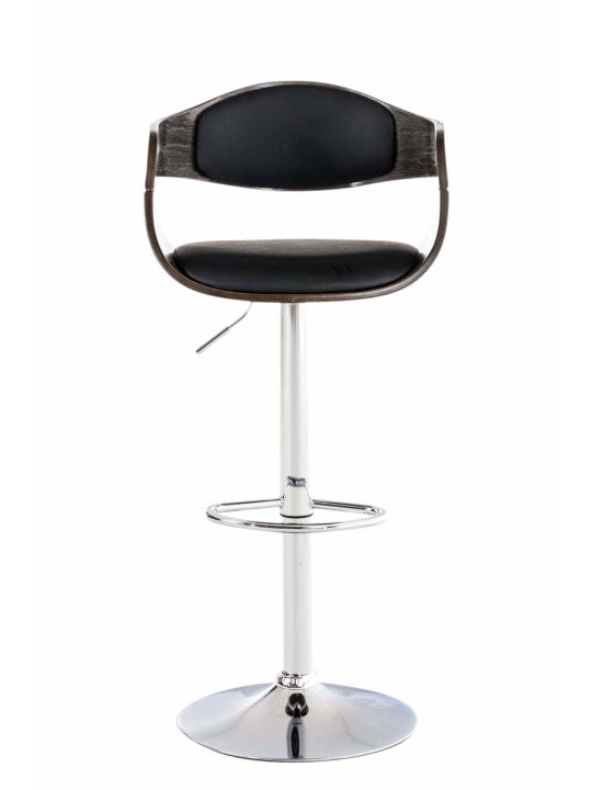 Set van 2 barkrukken Kingston C kunstleer, zwart/grijs