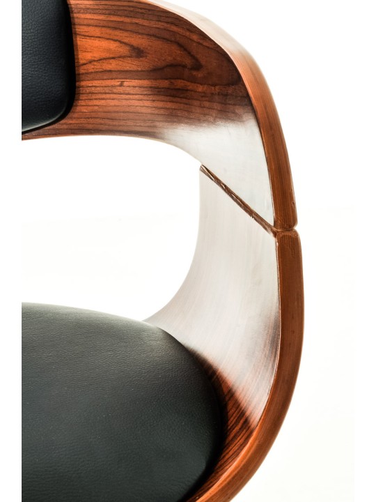 Set van 2 barkrukken Kingston C kunstleer, walnoot/zwart