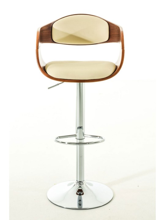 Set van 2 barkrukken Kingston C kunstleer, walnoot/crème