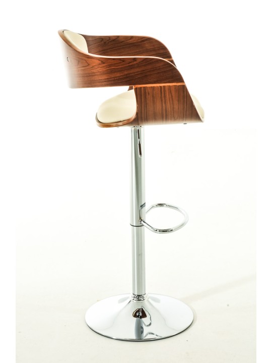 Set van 2 barkrukken Kingston C kunstleer, walnoot/crème