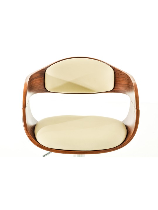 Set van 2 barkrukken Kingston C kunstleer, walnoot/crème