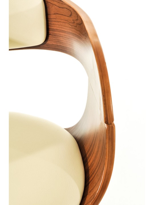 Set van 2 barkrukken Kingston C kunstleer, walnoot/crème