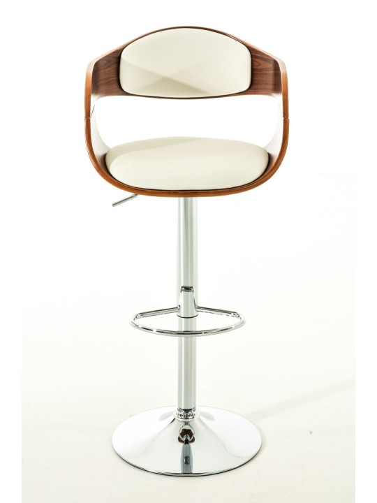 Set van 2 barkrukken Kingston C kunstleer, walnoot/wit