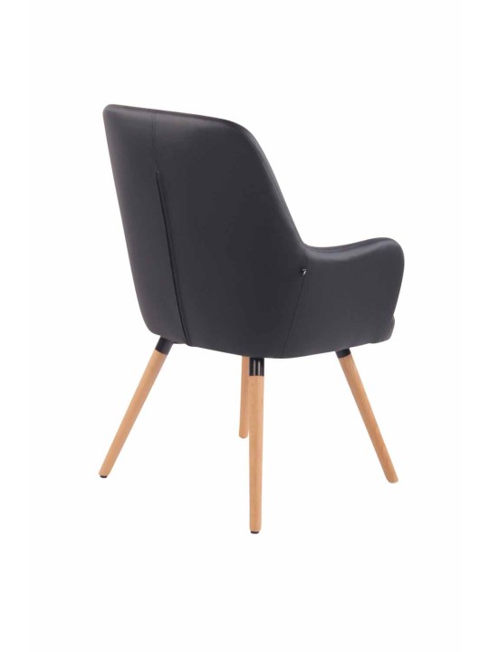 Ligstoel Aarhus kunstleer naturel, zwart