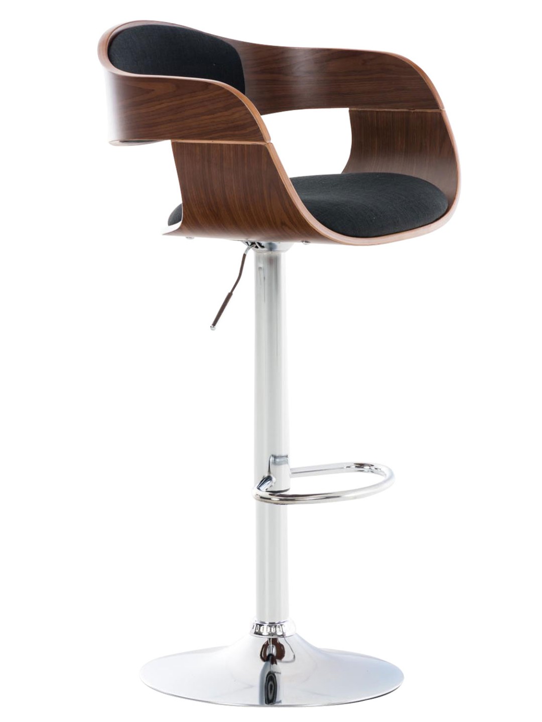 Barkruk Kingston C stof, walnoot/zwart