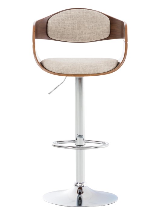 Barkruk Kingston C stof, walnoot/crème