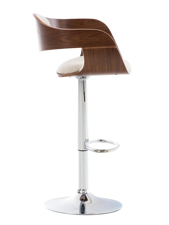 Barkruk Kingston C stof, walnoot/crème