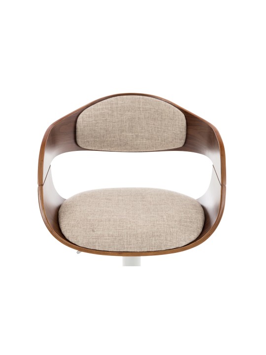 Barkruk Kingston C stof, walnoot/crème