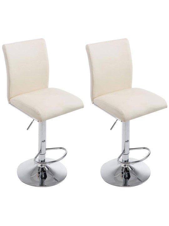 Set van 2 barkrukken Keulen kunstleer chroom, crème Set van 2 barkrukken Keulen kunstleer chroom, crème