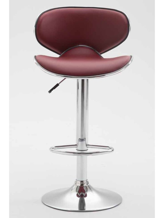 Set van 2 barkrukken Las Vegas V2 kunstleer chroom, bordeauxrood