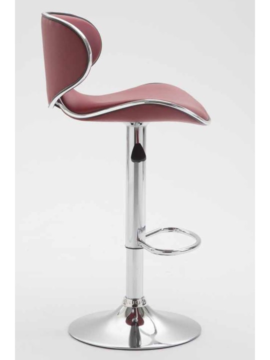 Set van 2 barkrukken Las Vegas V2 kunstleer chroom, bordeauxrood