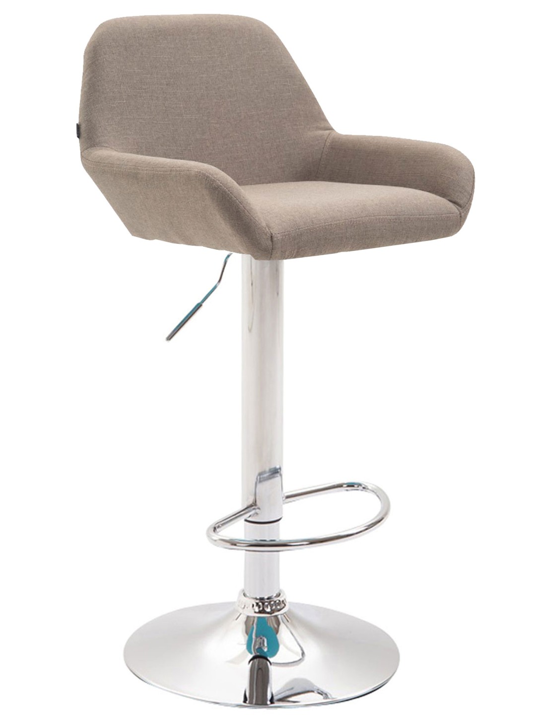 Barkruk Braga stof chroom, taupe