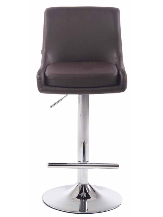 Set van 2 barkrukken Club kunstleer chroom, bruin