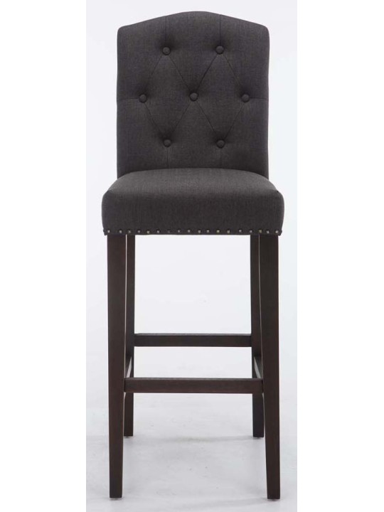 Set van 2 barkrukken Louise stof antiek, donkergrijs