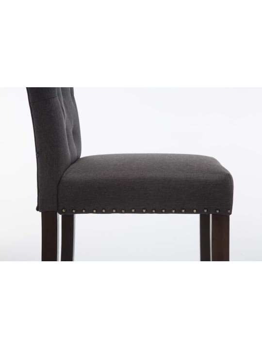 Set van 2 barkrukken Louise stof antiek, donkergrijs