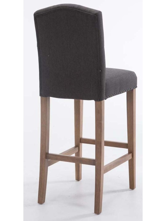 Set van 2 barkrukken Louise stof antiek-licht, donkergrijs