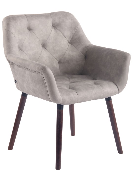 Eetkamerstoel Cassidy vintage kunstleer walnoot, grijs Eetkamerstoel Cassidy vintage kunstleer walnoot, grijs