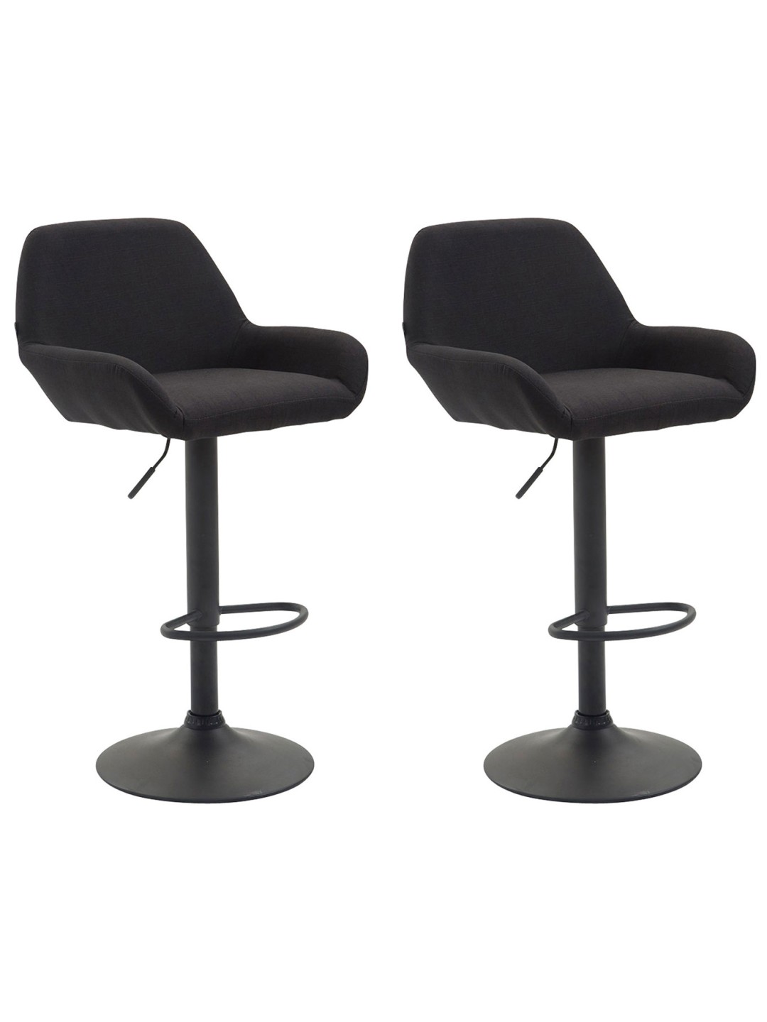 Set van 2 barkrukken Braga stof, zwart